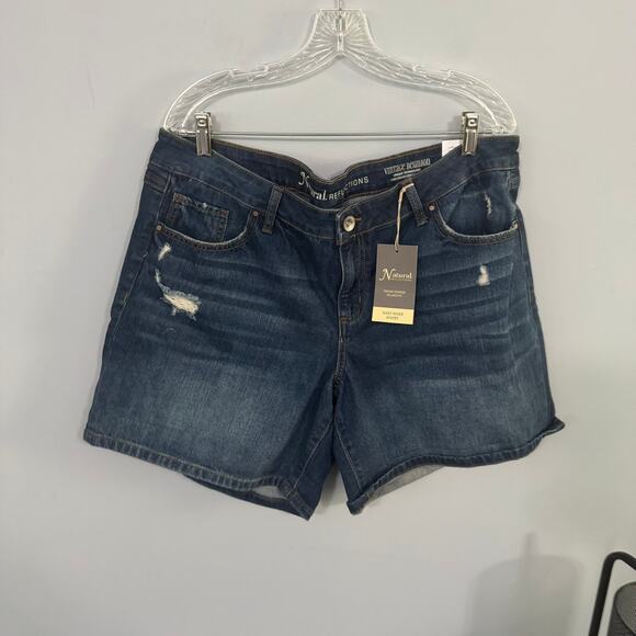 NWT Natural Reflections Easy River Shorts Lightly Distressed Womens Plus Size 18 - Picture 1 of 9